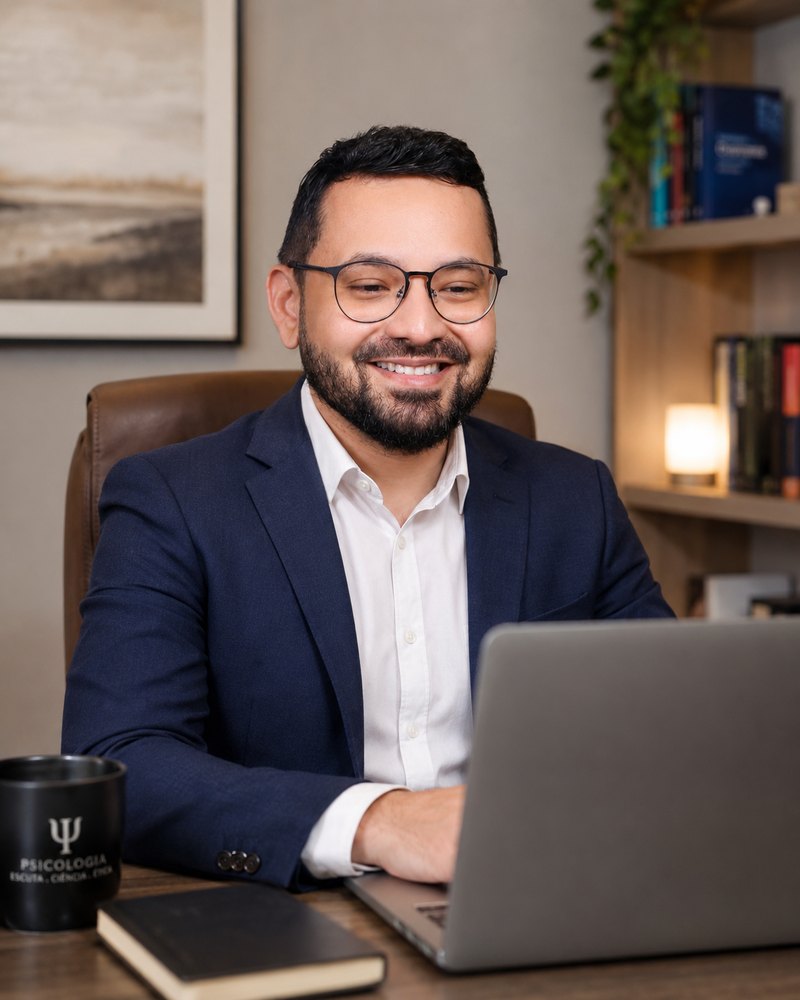 Alexandre Volta Jr. durante um atendimento online